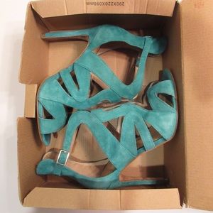 Teal Strappy High Heel